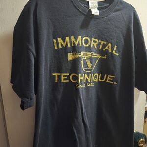 Gildan Black Tee with Yellow Print